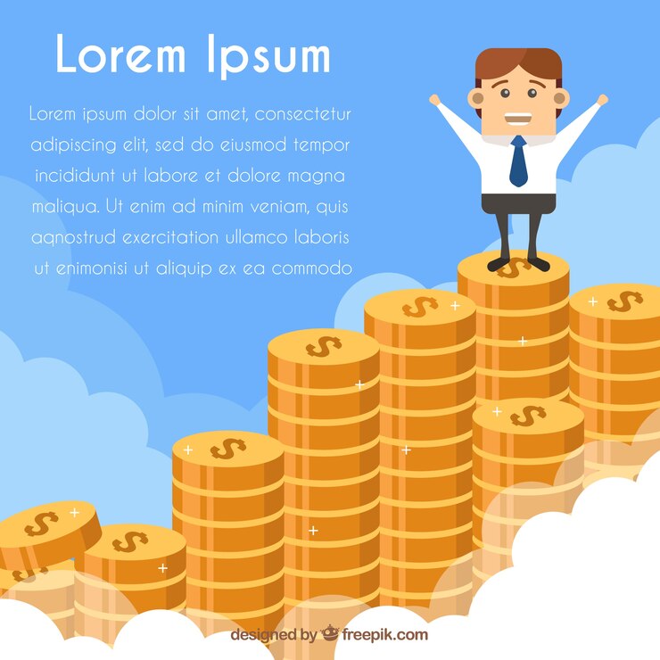 Vector Gratis latar belakang pengusaha di atas koin