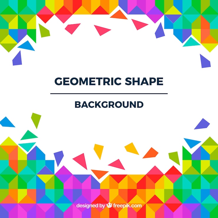Vector Gratis latar belakang penuh warna dengan bentuk geometris