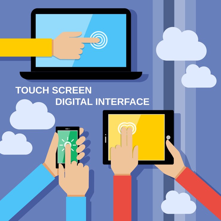 Vector Gratis latar belakang perangkat layar sentuh