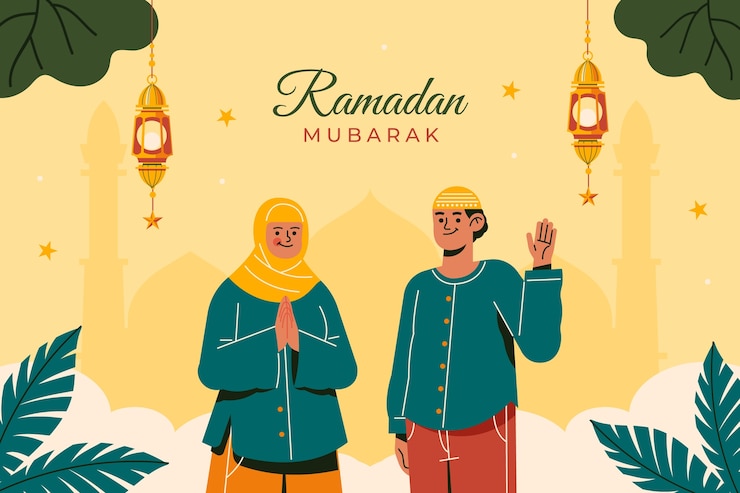 Vector Gratis latar belakang perayaan ramadan datar