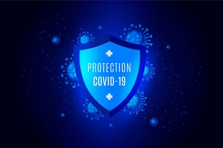 Vector Gratis latar belakang perisai perlindungan coronavirus