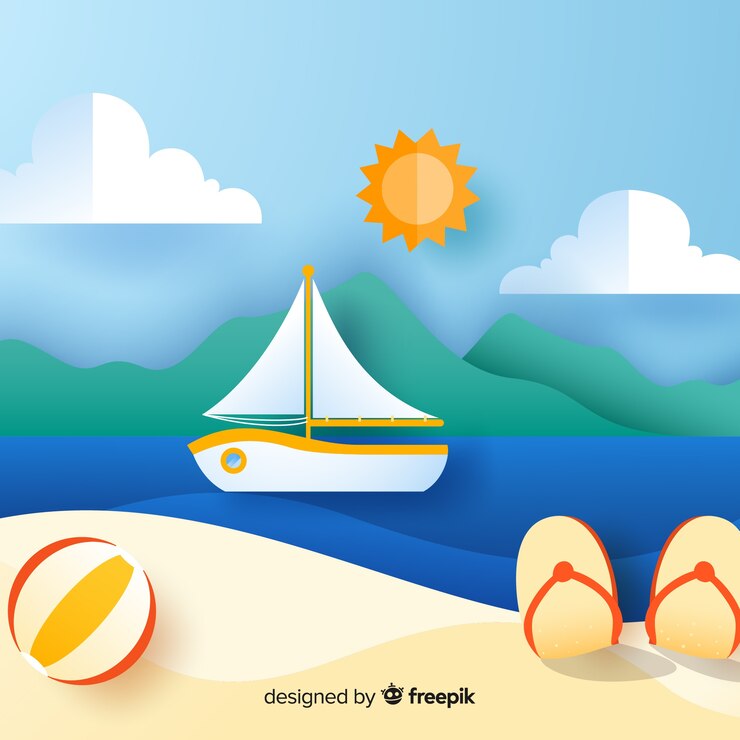 Vector Gratis latar belakang perjalanan seni kertas
