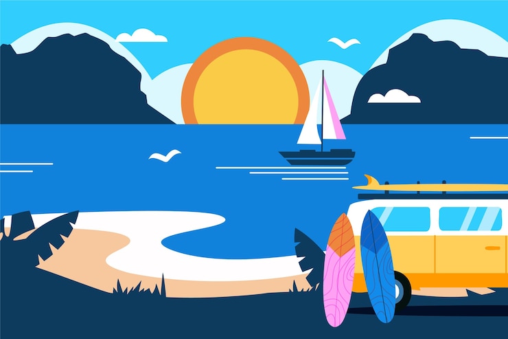 Vector Gratis latar belakang petualangan datar