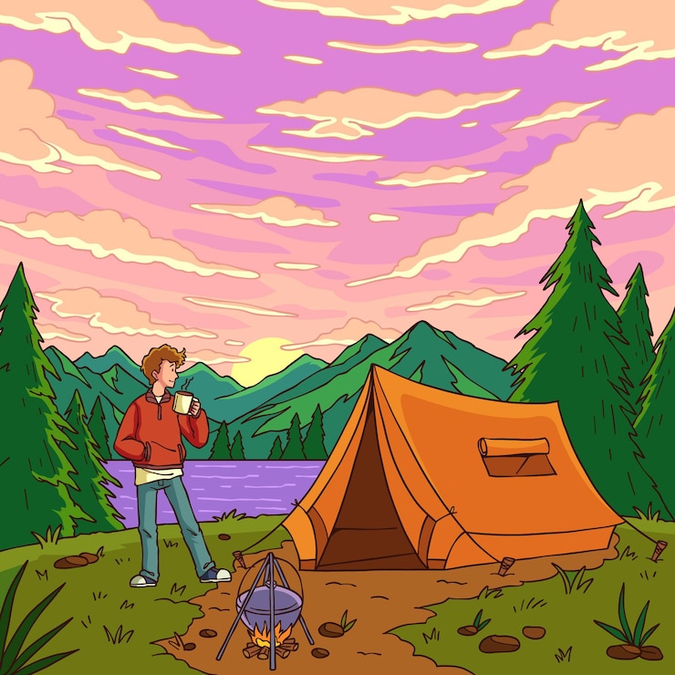 Vector Gratis latar belakang petualangan digambar tangan