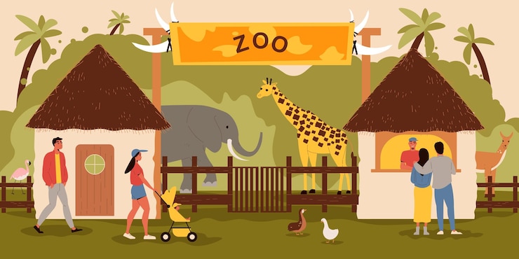 Vector Gratis latar belakang pintu masuk kebun binatang