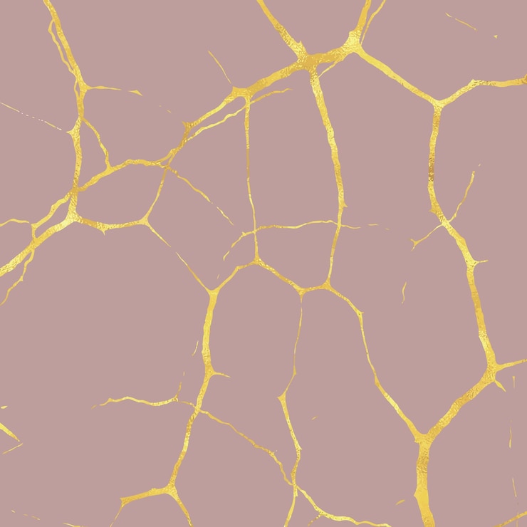 Vector Gratis latar belakang pola emas kintsugi jepang