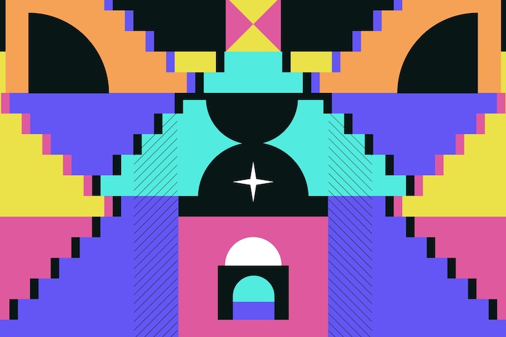 Vector Gratis latar belakang pola geometris desain datar