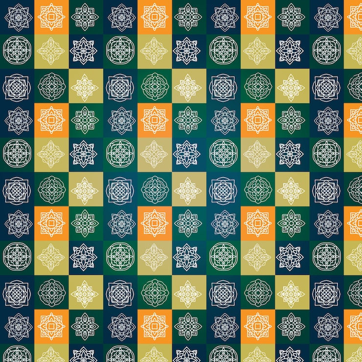 Latar belakang pola mandala multicolor