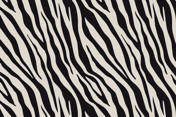 Vector Gratis latar belakang pola motif zebra digambar tangan