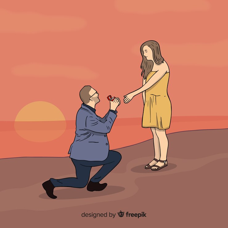 Vector Gratis latar belakang proposal dan cinta