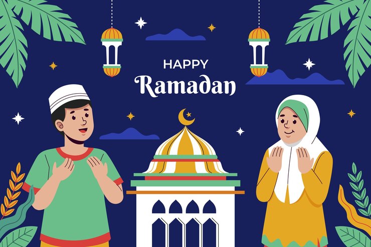 Vector Gratis latar belakang ramadan datar