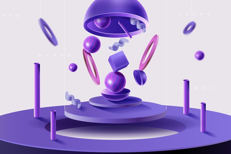 Vector Gratis latar belakang realistis bentuk 3d