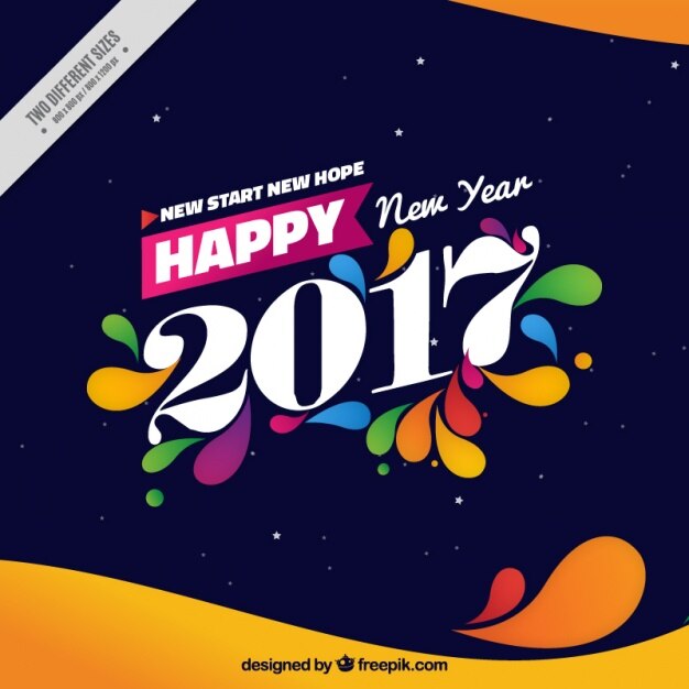 Vector Gratis latar belakang selamat tahun baru 2017 dengan bentuk abstrak