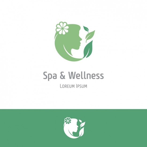 Vector Gratis latar belakang spa dan kesehatan berwarna hijau