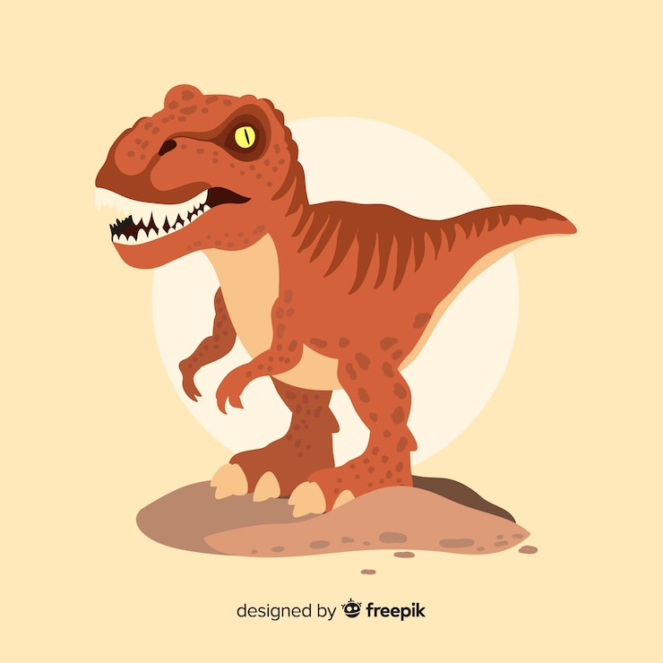 Vector Gratis latar belakang t-rex yang digambar tangan