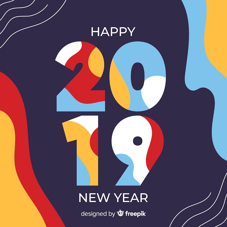 Vector Gratis latar belakang tahun baru 2019