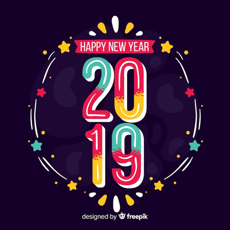 Vector Gratis latar belakang tahun baru 2019