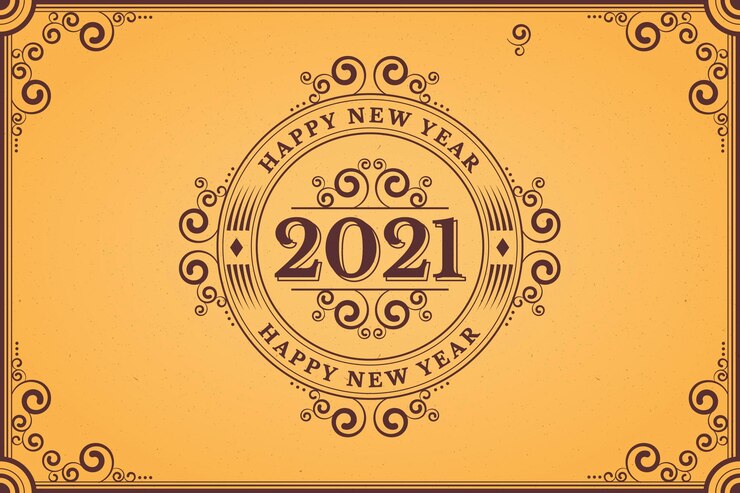 Vector Gratis latar belakang tahun baru vintage 2021
