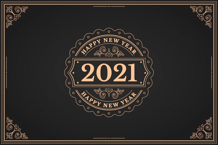 Vector Gratis latar belakang tahun baru vintage 2021