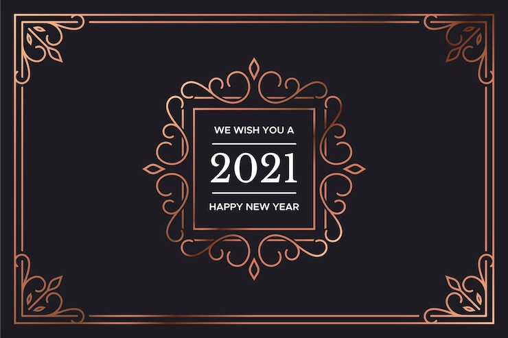 Vector Gratis latar belakang tahun baru vintage 2021