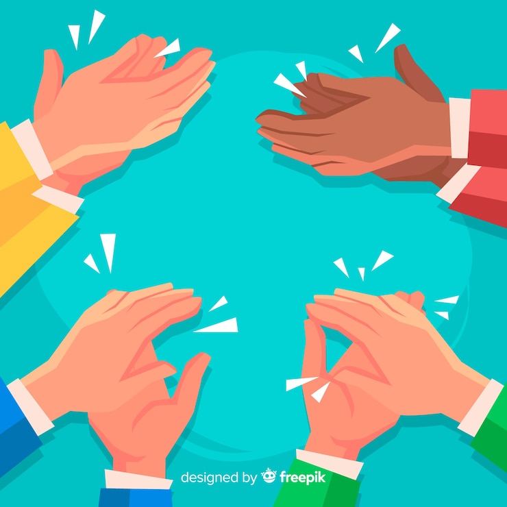 Vector Gratis latar belakang tangan datar bertepuk tangan