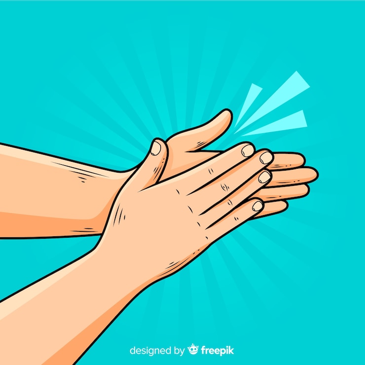 Vector Gratis latar belakang tangan datar bertepuk tangan