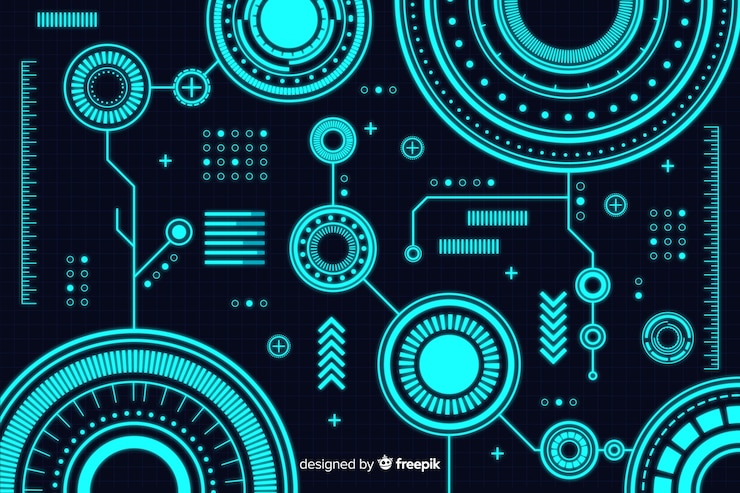 Vector Gratis latar belakang teknologi abstrak dalam gaya hud