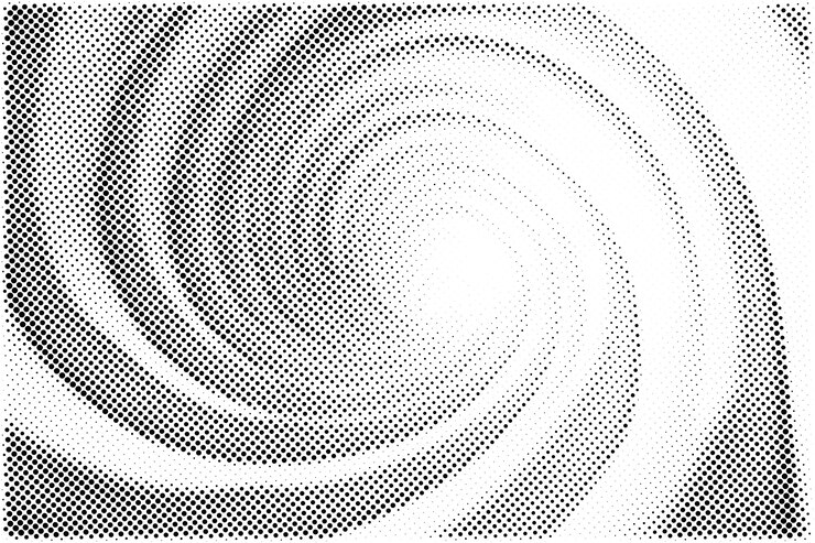 Vector Gratis latar belakang tekstur pola halftone grunge abstrak hitam putih