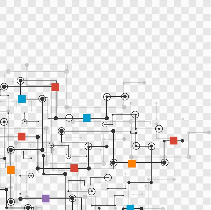 Vector Gratis latar belakang transparan dengan elemen teknologi