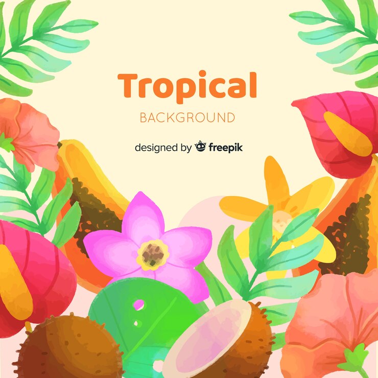 Vector Gratis latar belakang tropis