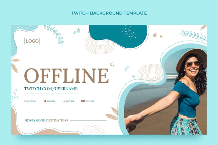 Vector Gratis latar belakang twitch bulan madu datar