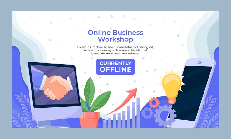 Vector Gratis latar belakang twitch lokakarya bisnis desain datar