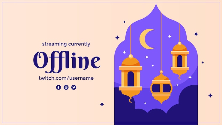 Vector Gratis latar belakang twitch untuk perayaan tahun baru islam