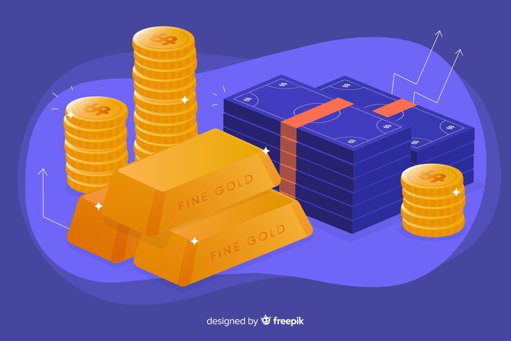 Vector Gratis latar belakang uang isometrik