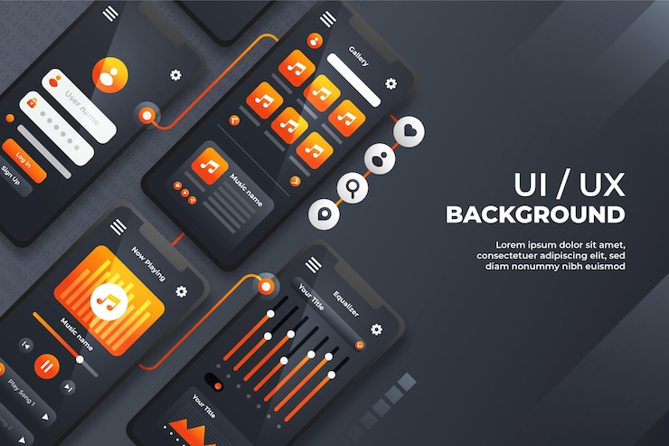Vector Gratis latar belakang ui/ux realistis