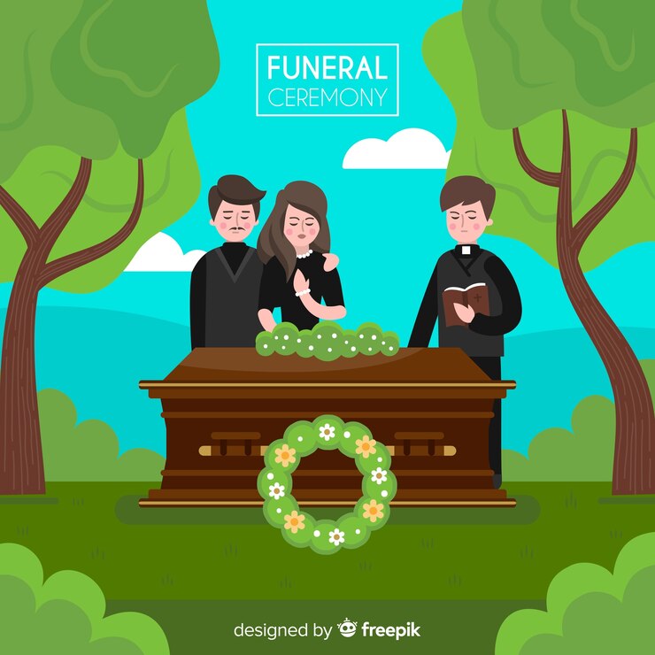 Vector Gratis latar belakang upacara pemakaman