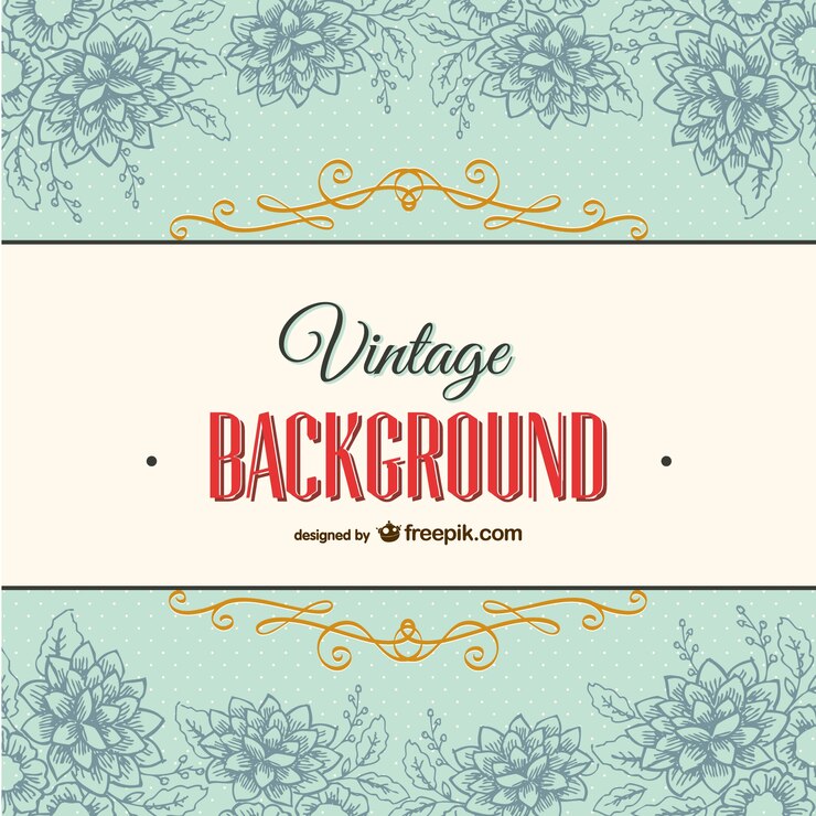 Vector Gratis latar belakang vintage dengan ornamen bunga