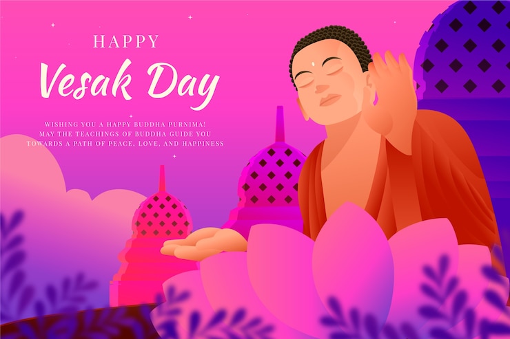 Vector Gratis latar belakang waisak gradien