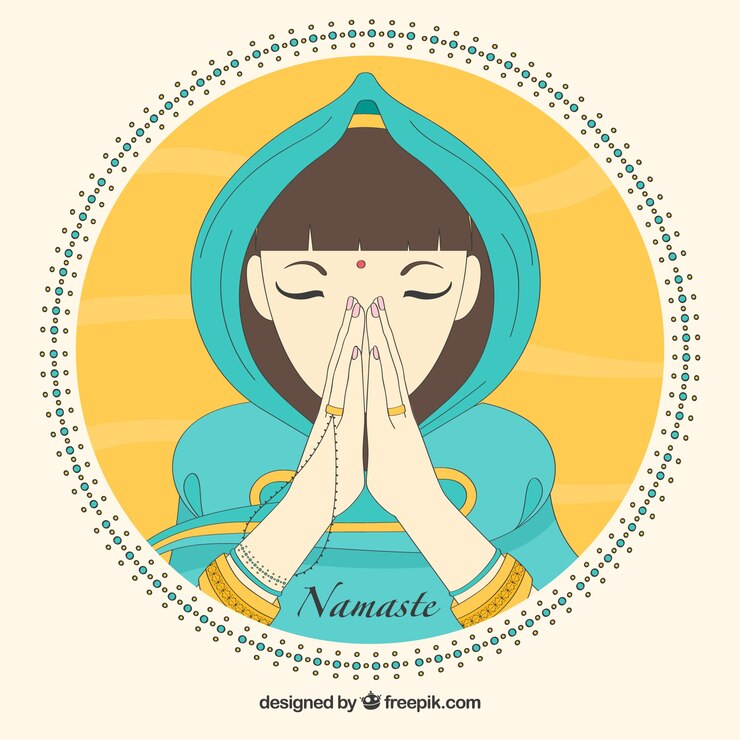 Vector Gratis latar belakang wanita dengan ucapan namaste