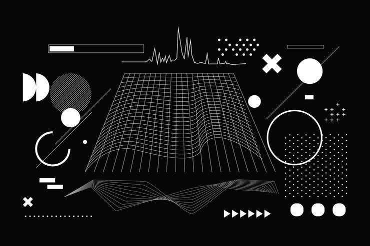 Vector Gratis latar belakang wireframe abstrak datar