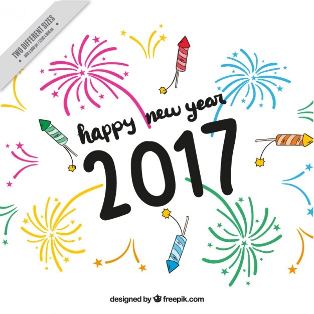 Vector Gratis latar belakang yang digambar tangan untuk tahun baru