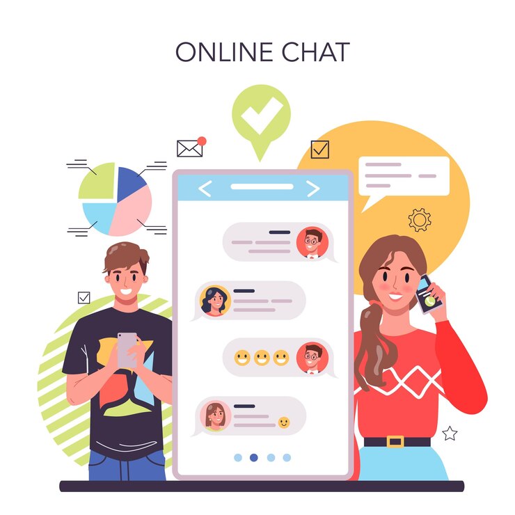 Vector Gratis layanan atau platform online negosiasi bisnis pertemuan dan korespondensi bisnis kemitraan bisnis pertemuan obrolan kerja online ilustrasi vektor datar
