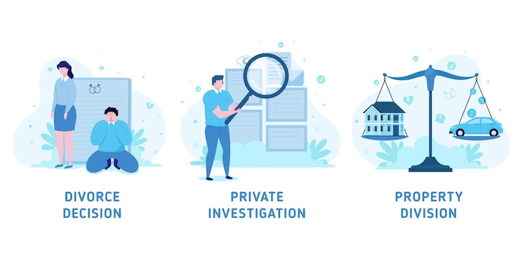 Vector Gratis layar onboarding mediasi perceraian