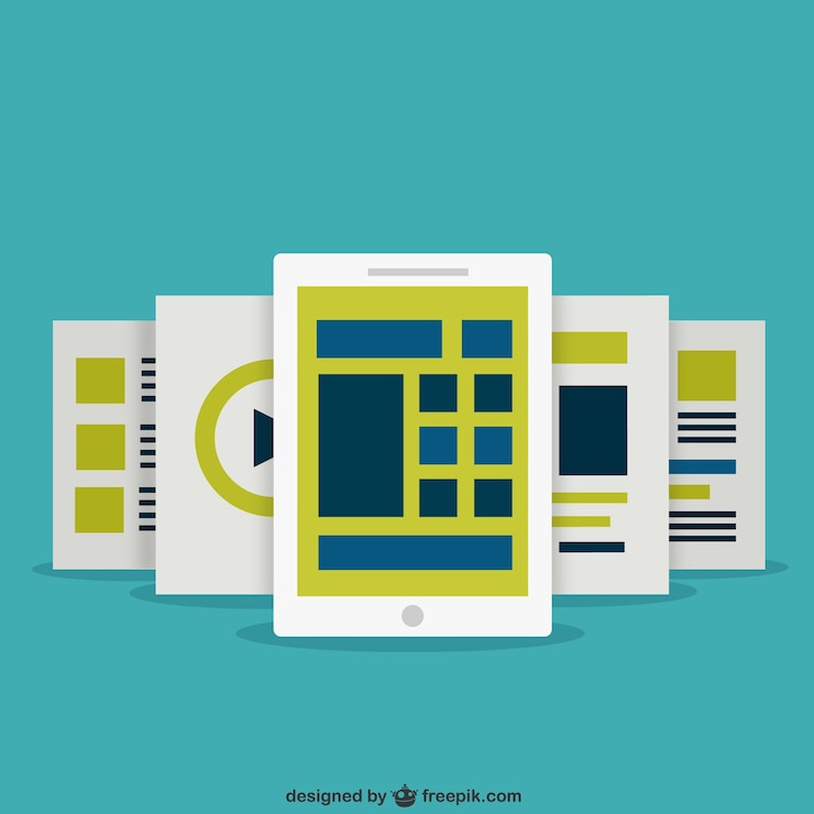 Vector Gratis layar tablet dalam desain datar