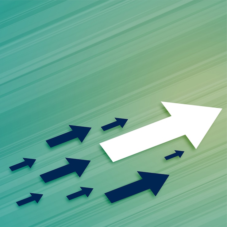 Vector Gratis leadership business growth arrow moving in forward direction