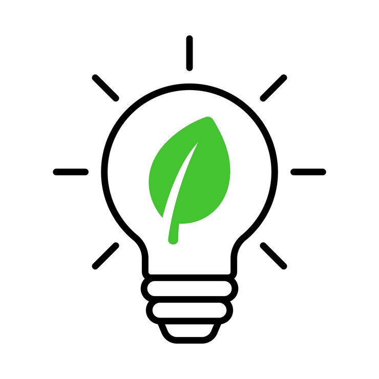 Vector Gratis leaf light bulb outline