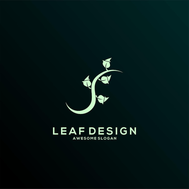 Vector Gratis leaf logo minimalist gradient style design