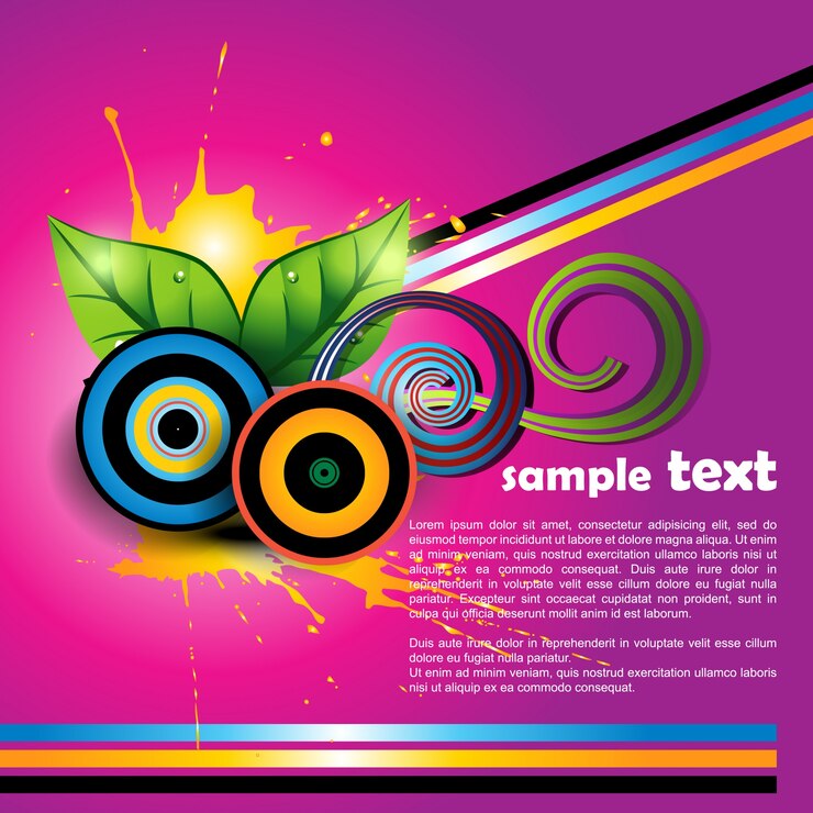 Vector Gratis leaf on colorful background