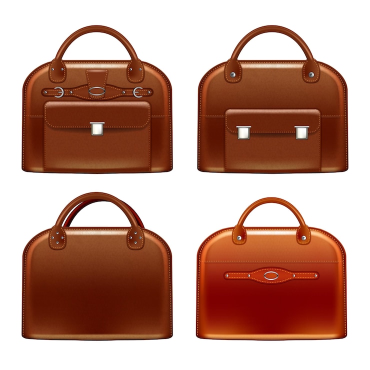 Vector Gratis leather briefcase female 3d realistic vector