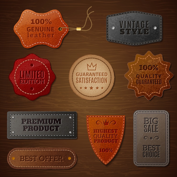 Vector Gratis leather label set